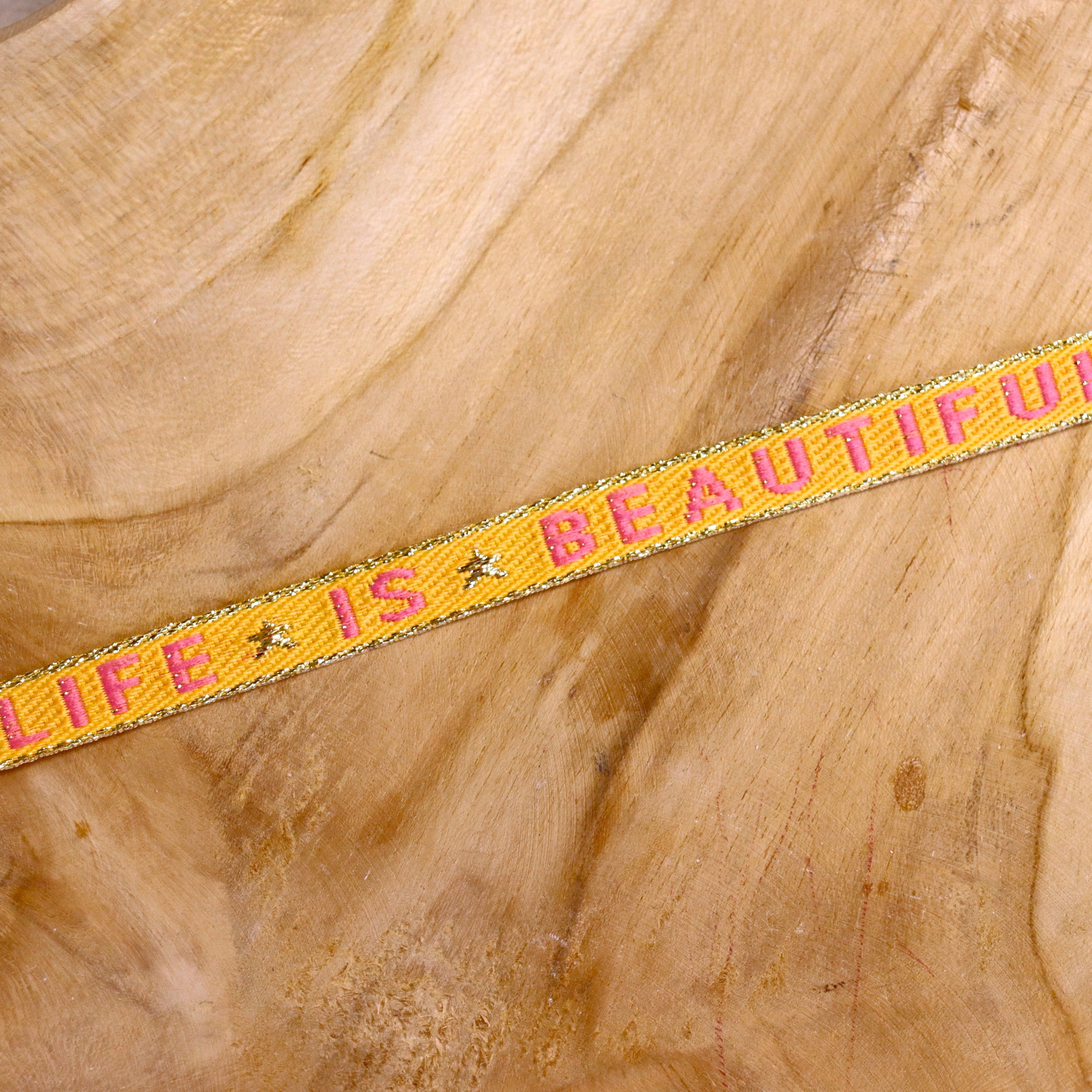Ribbon life is beautiful orange-pink-gold