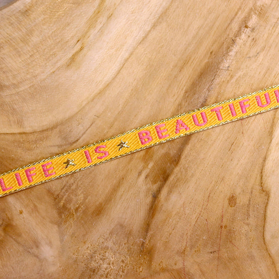 Lint life is beautiful oranje-roze-goud