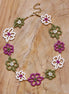 Kralenketting met bloemen - goud
