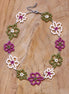 Perlenkette mit Blumen - Silber