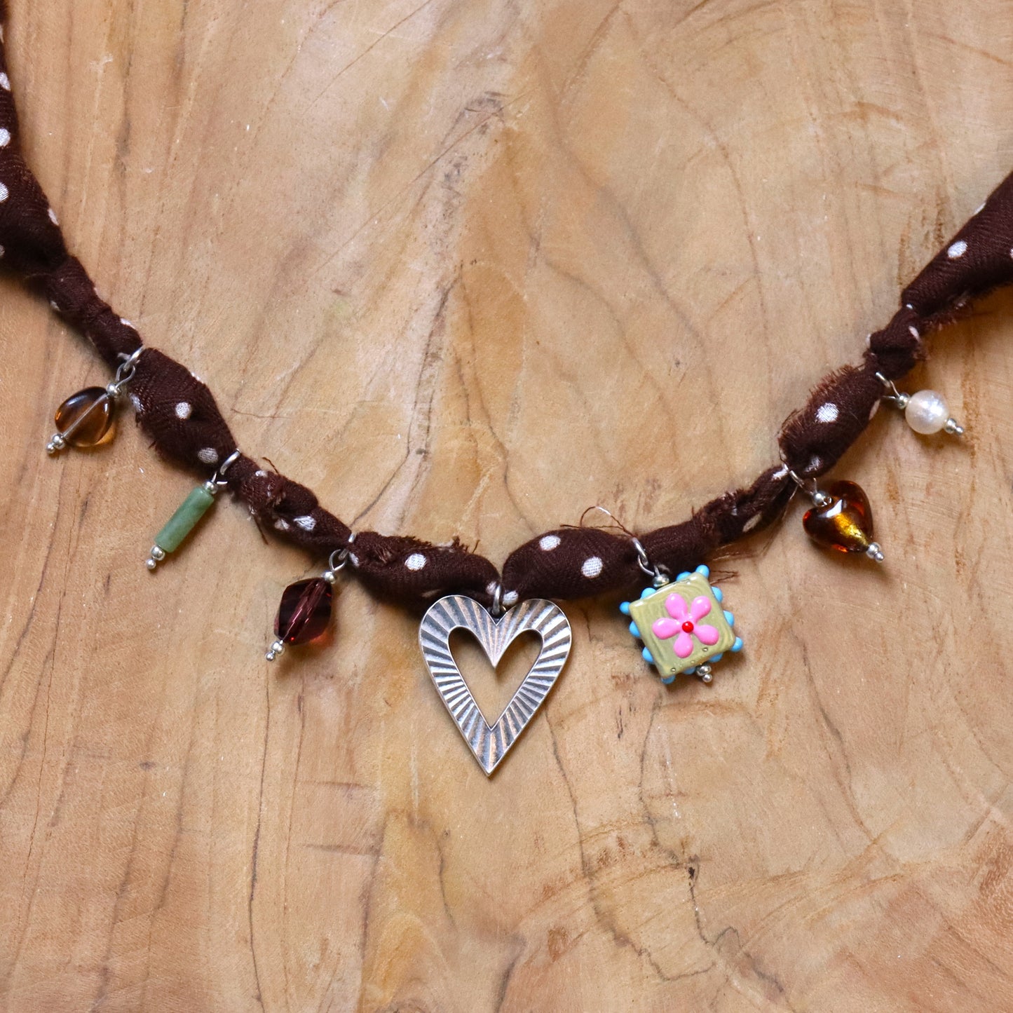 Bandana-Kette - silberfarben mit Punkten