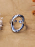 Stainless steel ring zilver - open midden