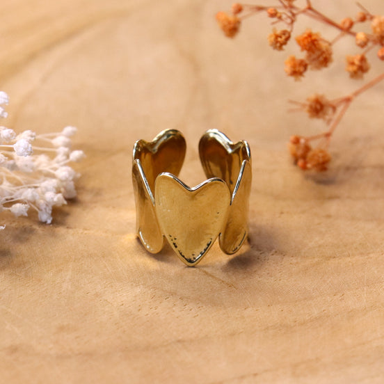 Stainless steel ring goud - harten