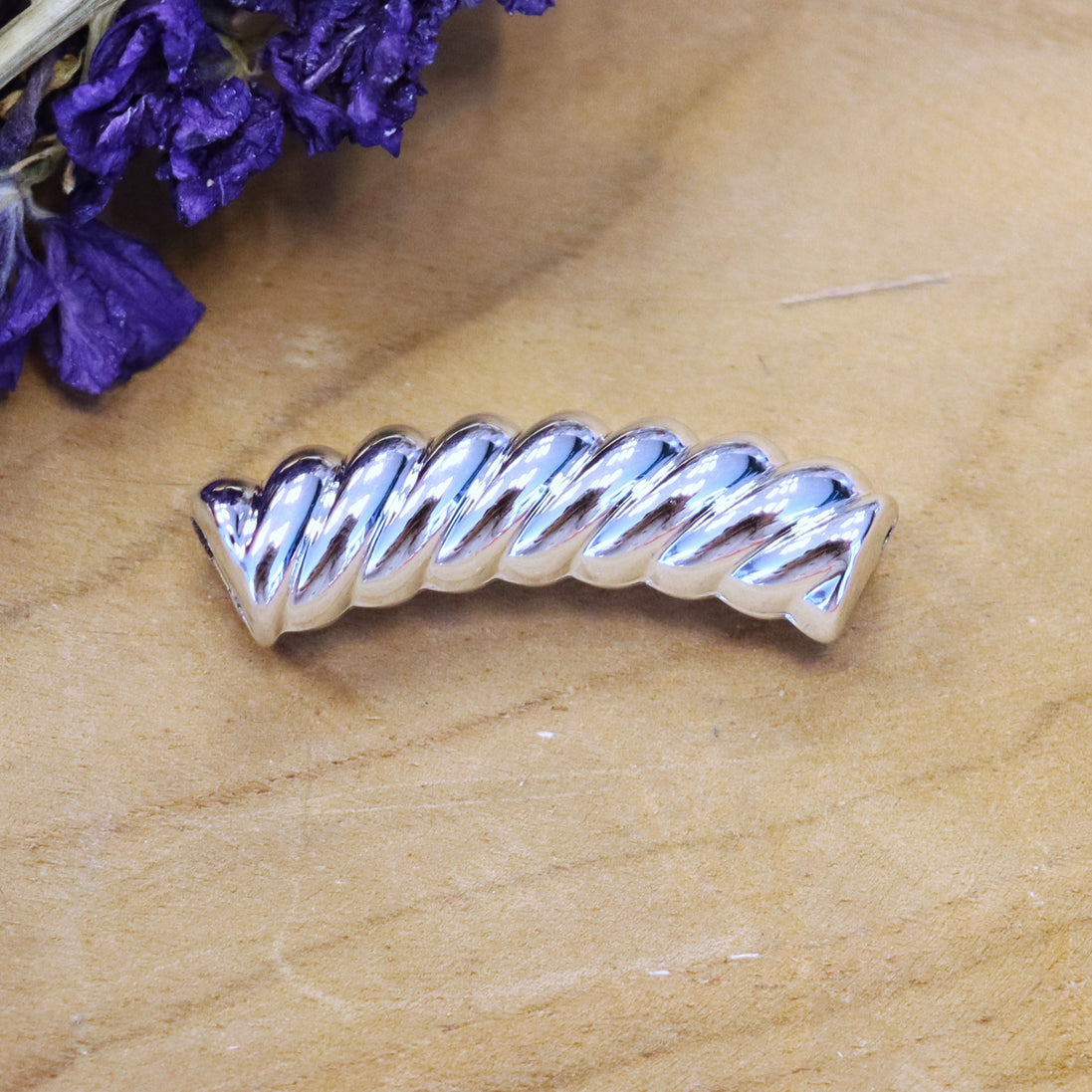 Acryl tube twisted - zilver