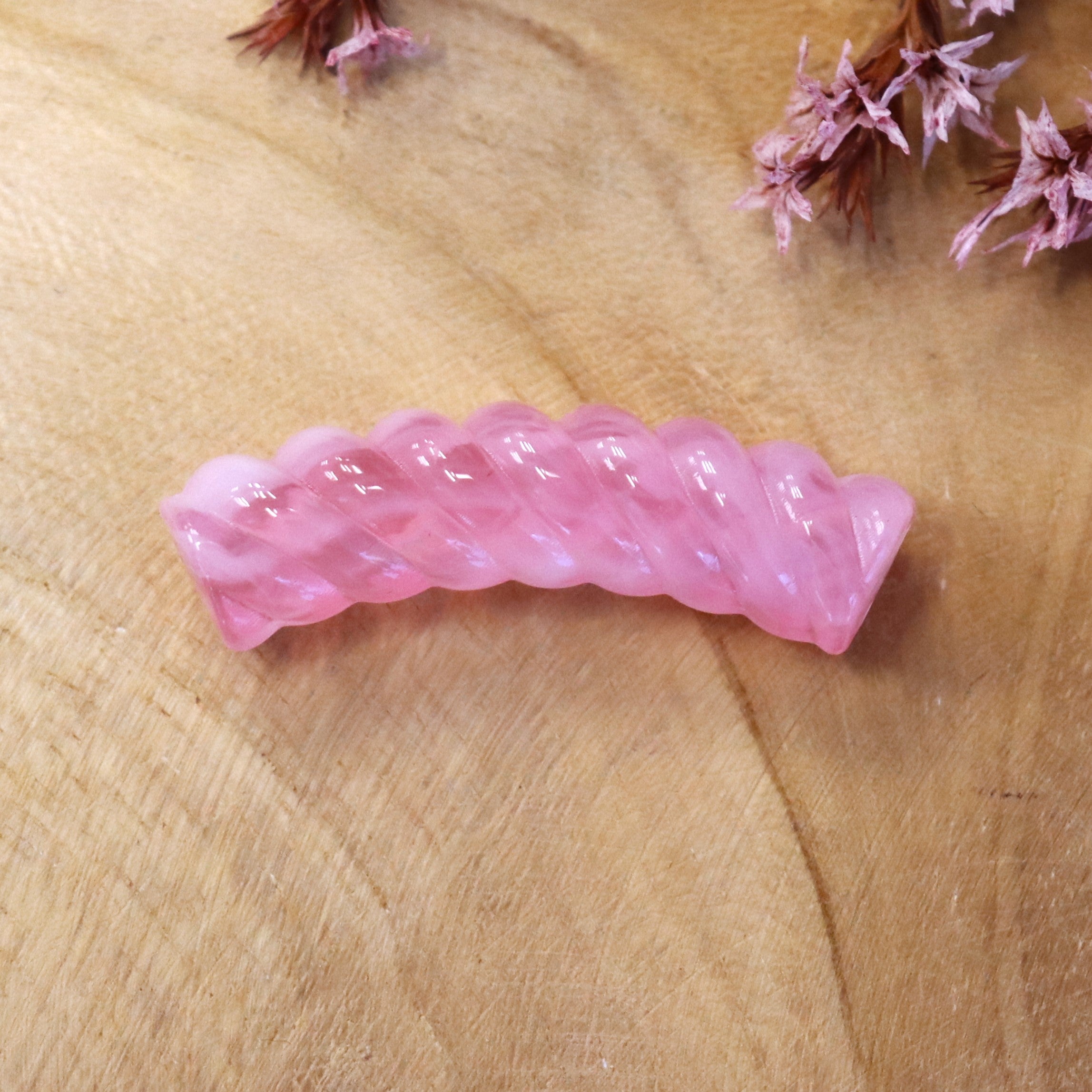 Acryl tube twisted - transparant roze