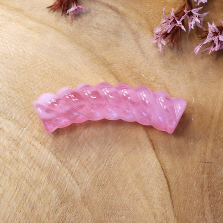 Acryl tube twisted - transparant roze