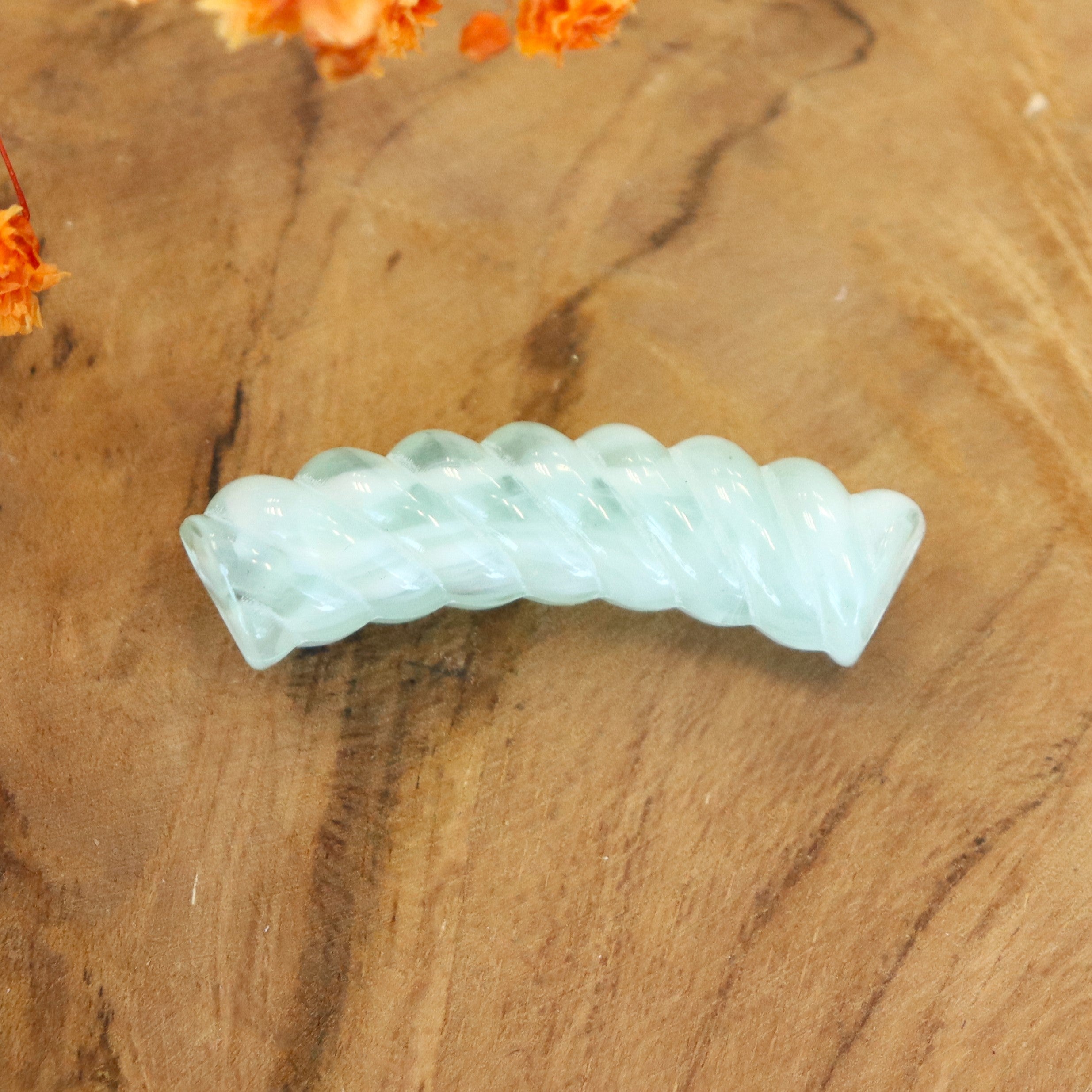 Acryl tube twisted - transparant mint