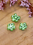 Bead green - millefiori flower shaped