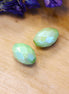Bead green - facet cut oval