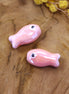 Bead pink - ceramic fish