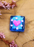 Bead blue - glass bead with heart