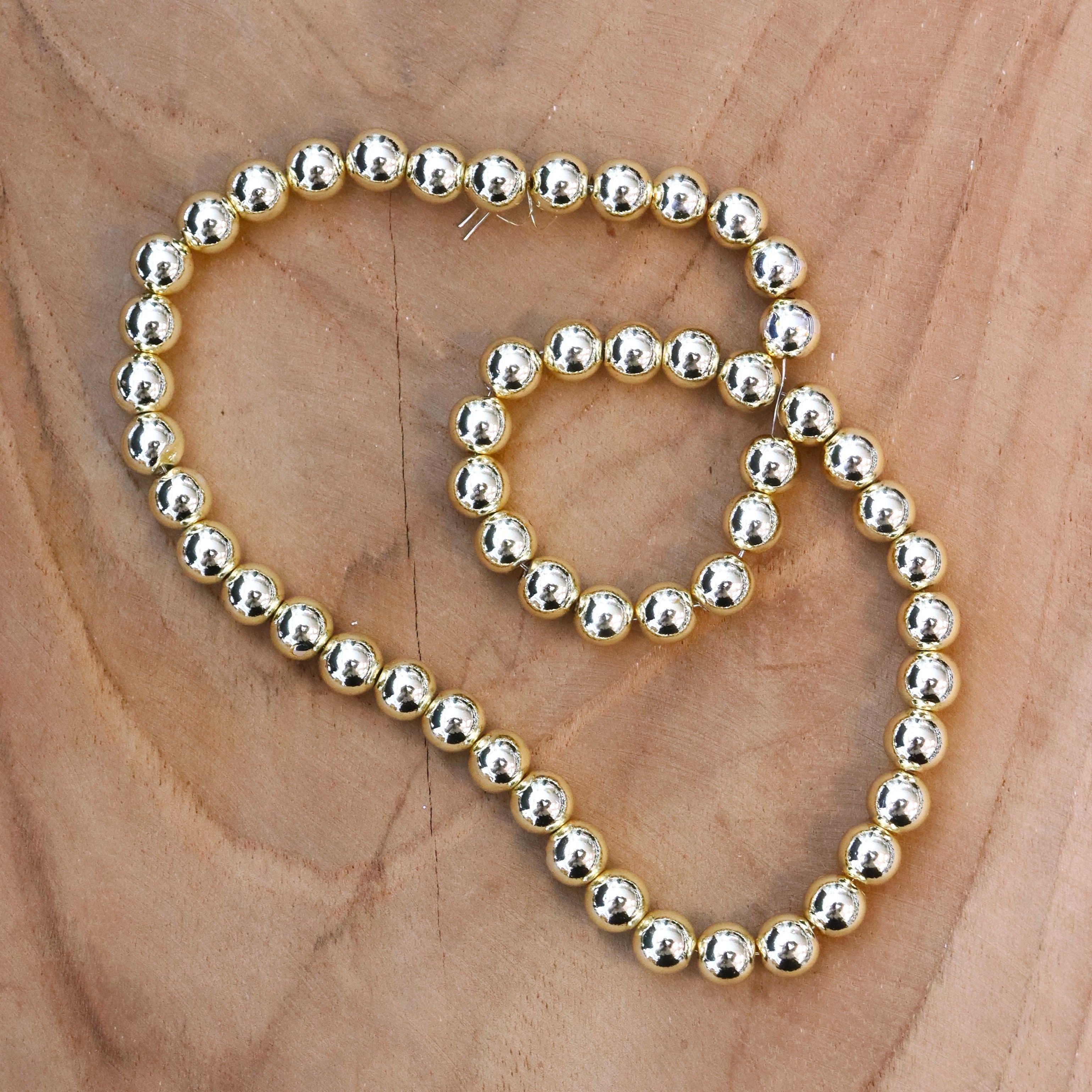 Kralenstreng - electroplated hematiet goud diverse maten