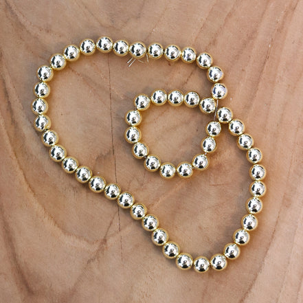 Kralenstreng - electroplated hematiet goud diverse maten