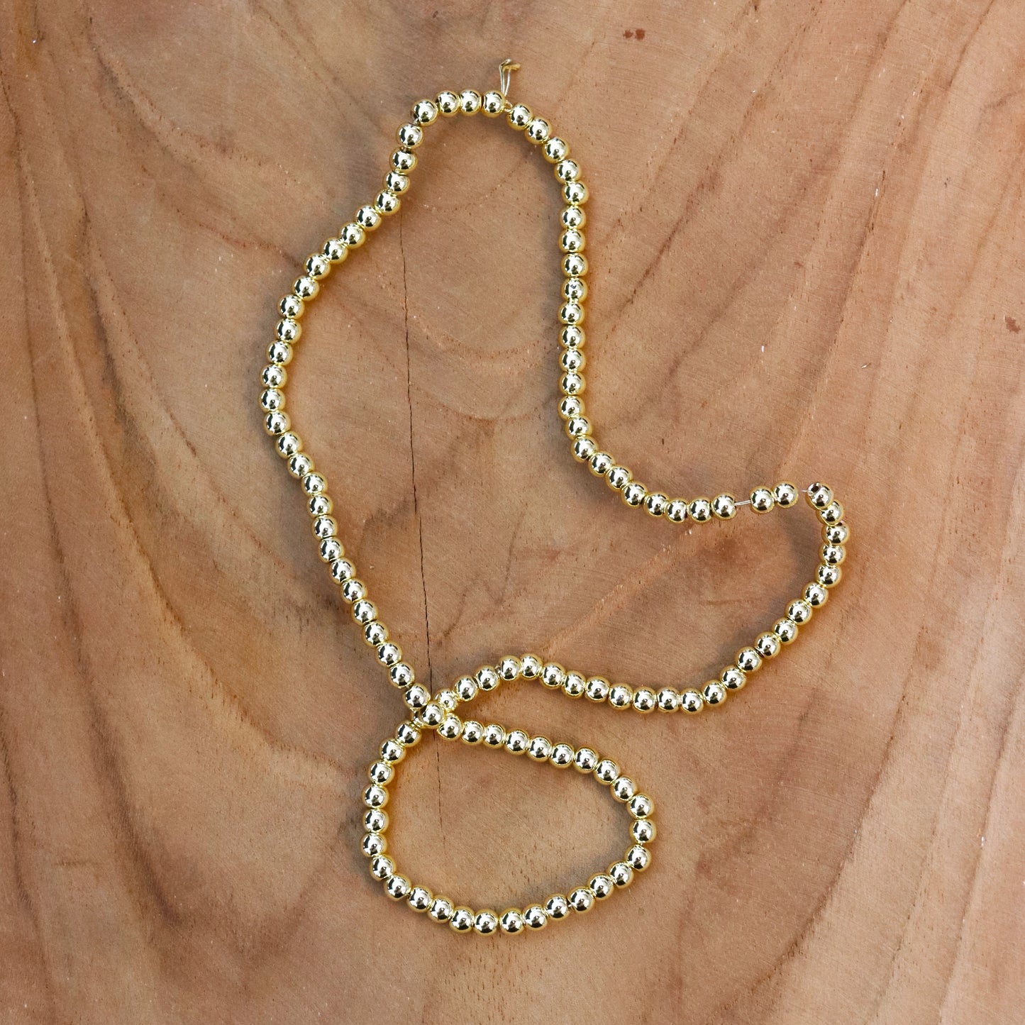 Perlenkette - galvanisiertes Hämatitgold, verschiedene Größen