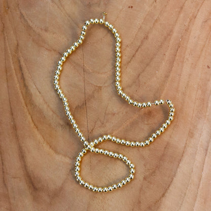 Perlenkette - galvanisiertes Hämatitgold, verschiedene Größen