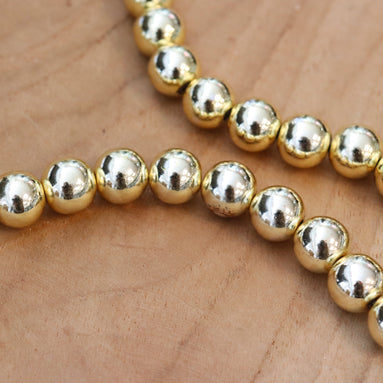 Kralenstreng - electroplated hematiet goud diverse maten