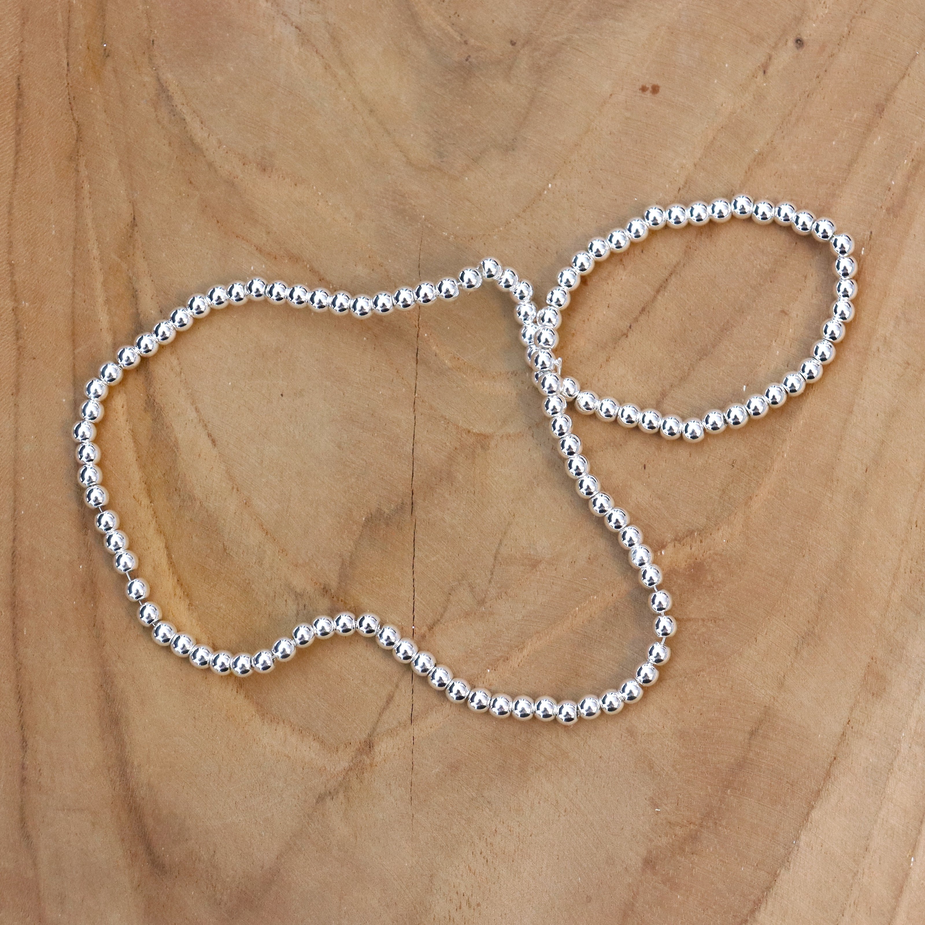 Kralenstreng - electroplated hematiet zilver diverse maten