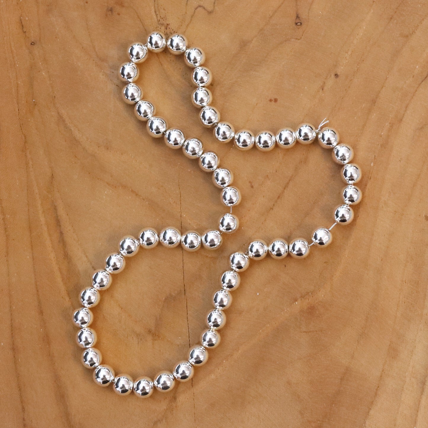 Kralenstreng - electroplated hematiet zilver diverse maten