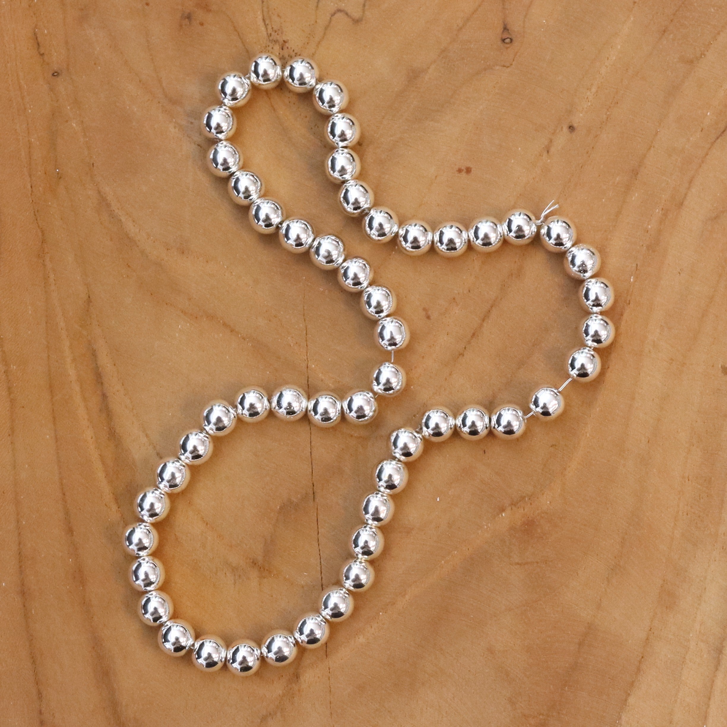 Kralenstreng - electroplated hematiet zilver diverse maten