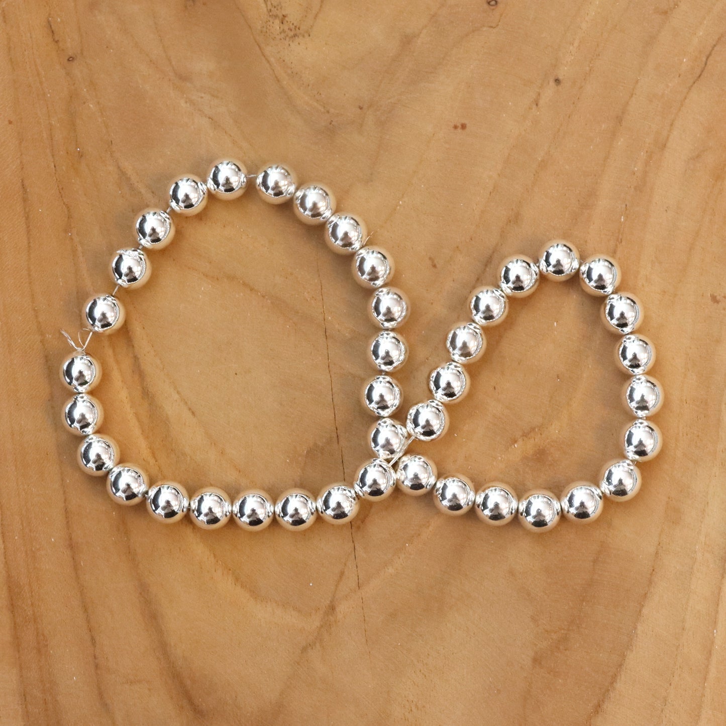 Kralenstreng - electroplated hematiet zilver diverse maten