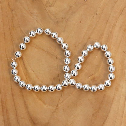 Kralenstreng - electroplated hematiet zilver diverse maten