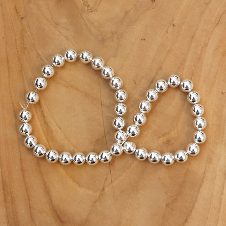 Kralenstreng - electroplated hematiet zilver diverse maten