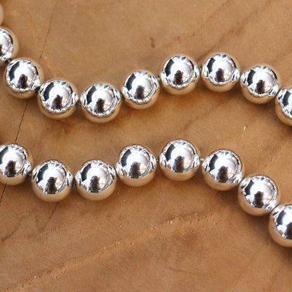 Kralenstreng - electroplated hematiet zilver diverse maten