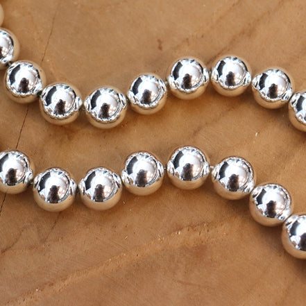 Kralenstreng - electroplated hematiet zilver diverse maten