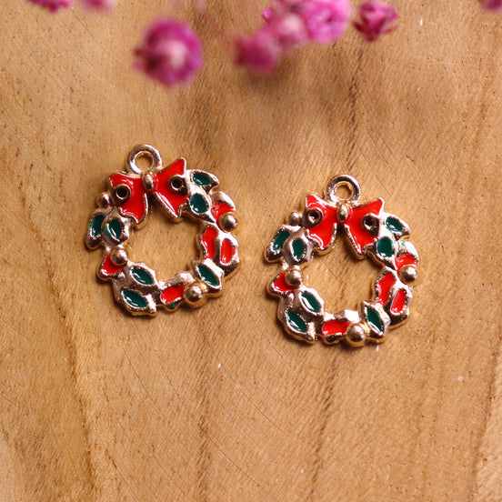 Enamel bedel - kerstkrans