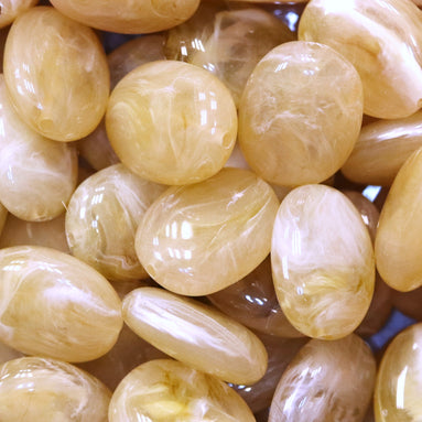 Acryl kraal ovaal 19X15 mm - beige