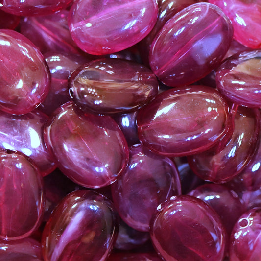 Acryl kraal ovaal 19x15 mm - aubergine