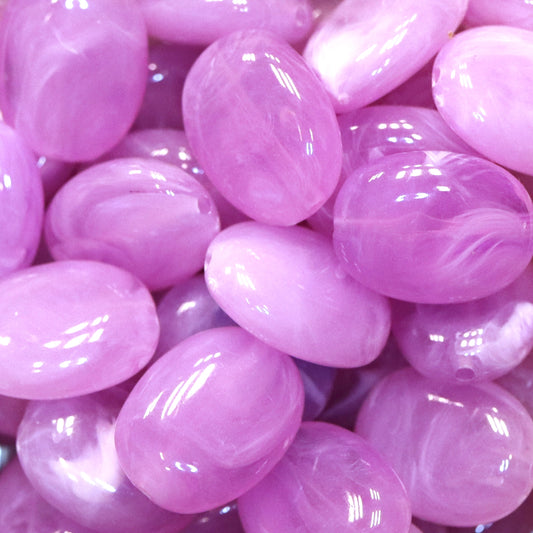 Acryl kraal ovaal 19x15 mm - lila