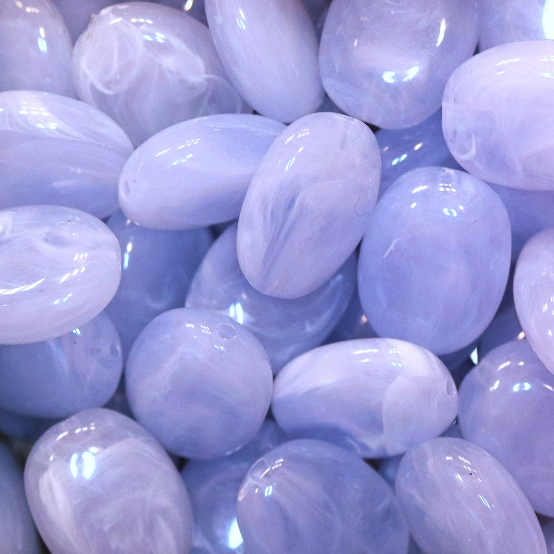 Acrylperle oval – himmelblau
