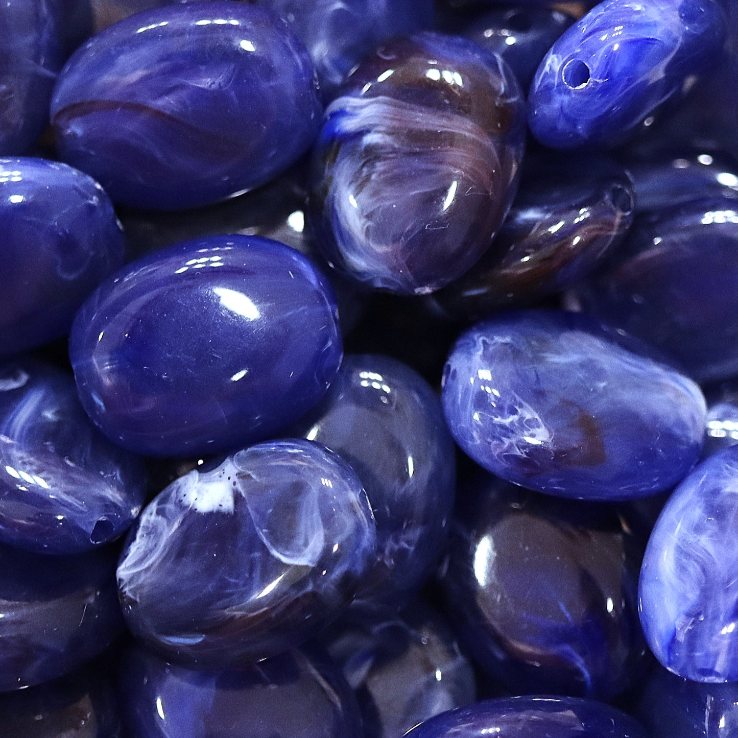 Acryl kraal ovaal 19x15 mm - donkerblauw