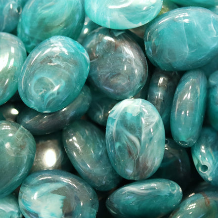 Acryl kraal ovaal - turquoise