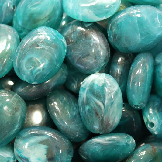 Acryl kraal ovaal 19x15 mm - turquoise