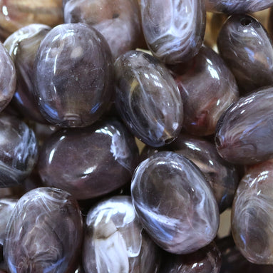 Acryl kraal ovaal 19x15 mm - donkergrijs