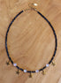 Kralenketting - Navy blauw met maansteen en sterrenbedels