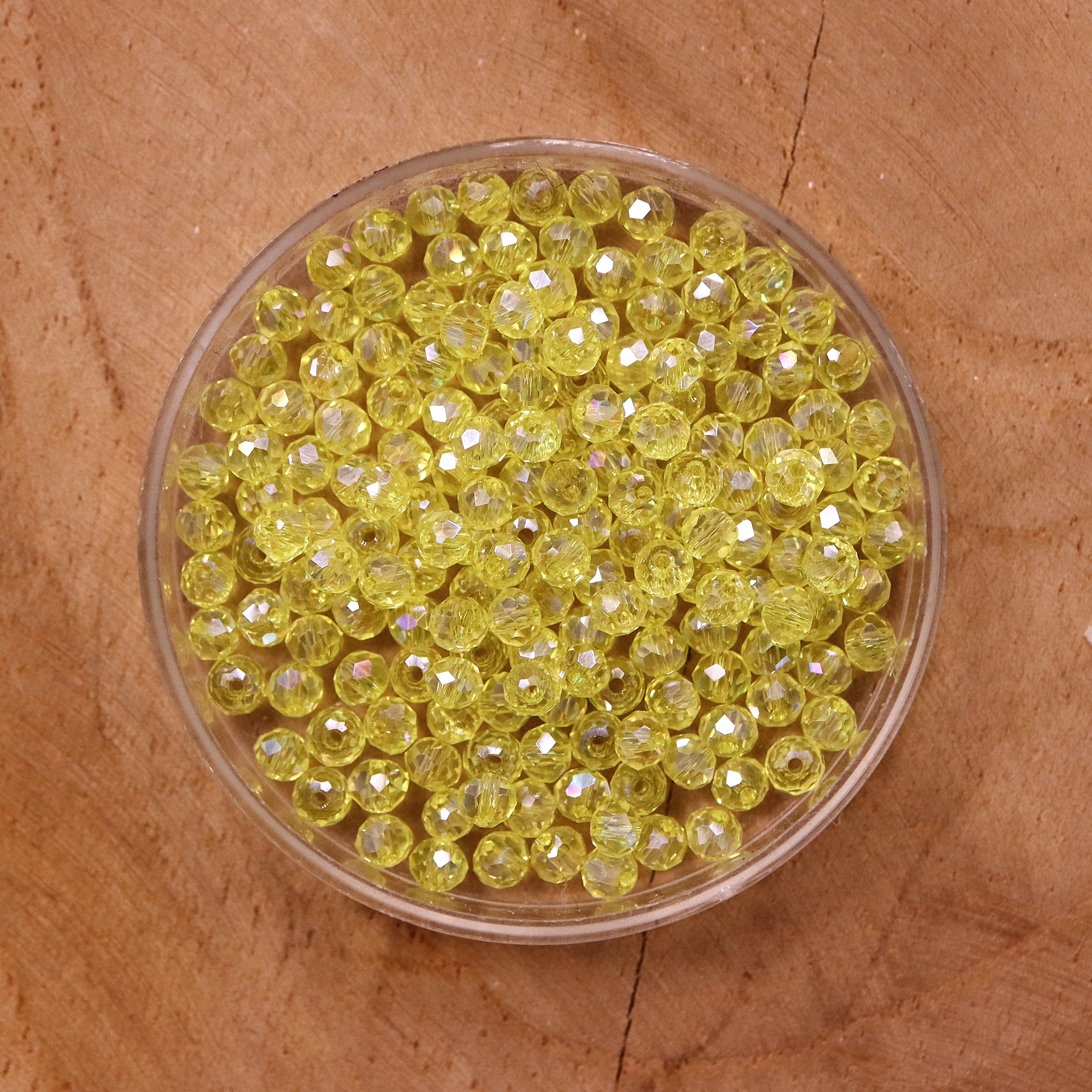 Rondel facetkralen 2x3 mm - Yellow