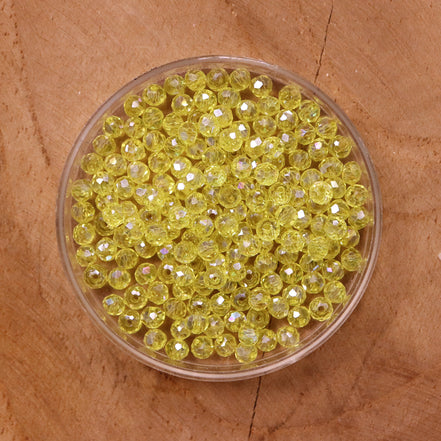Rondel facetkralen 2x3 mm - Yellow