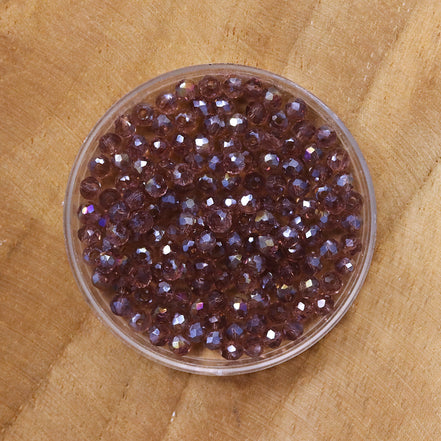 Rondel facetkralen 2x3 mm - Purple orchid