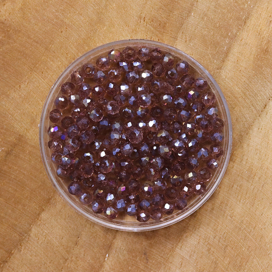 Rondel facetkralen 2x3 mm - Purple orchid