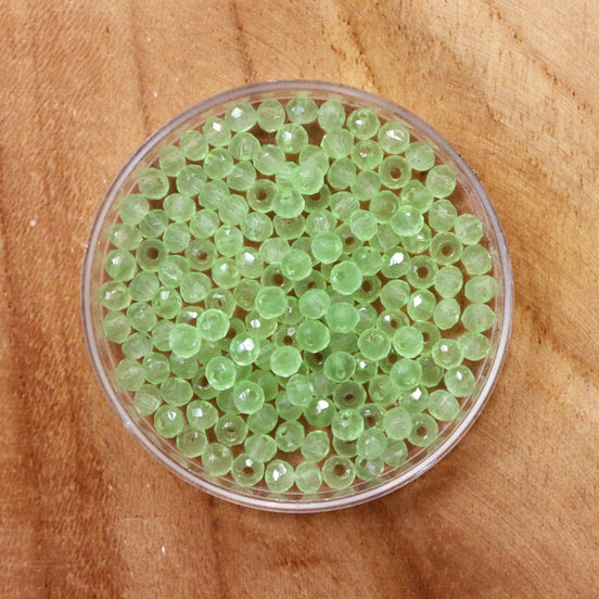Rondel facetkralen 2x3 mm - Chartreuse green