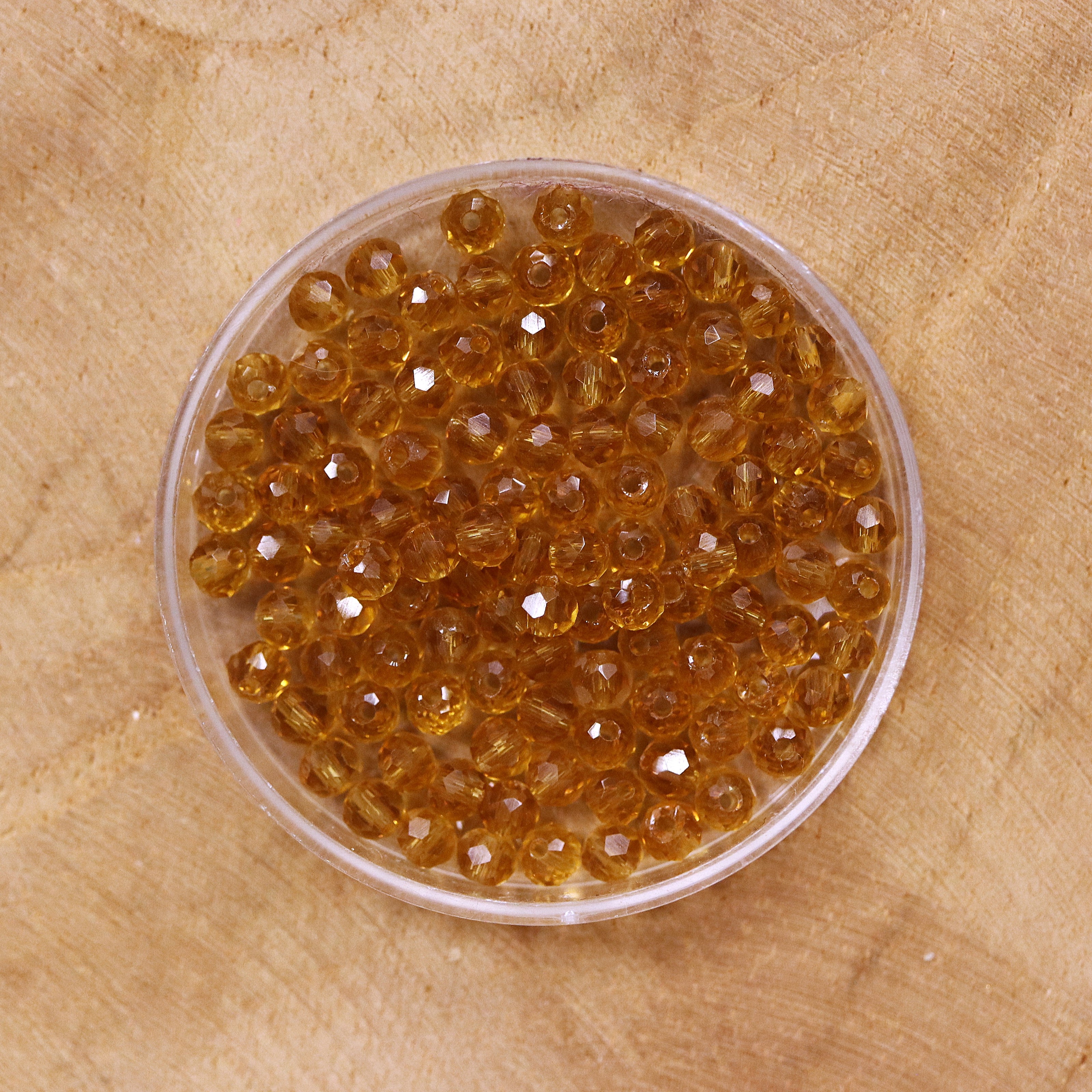 Rondel facetkralen 2x3 mm - Muscat