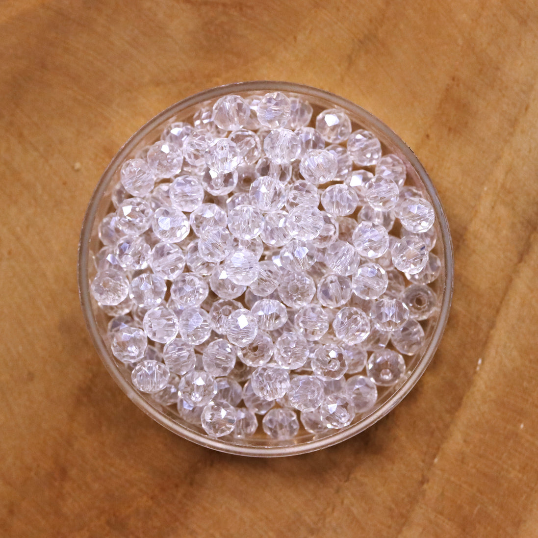 Rondel facetkralen 3x4 mm - Crystal