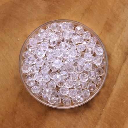 Rondel facetkralen 3x4 mm - Crystal