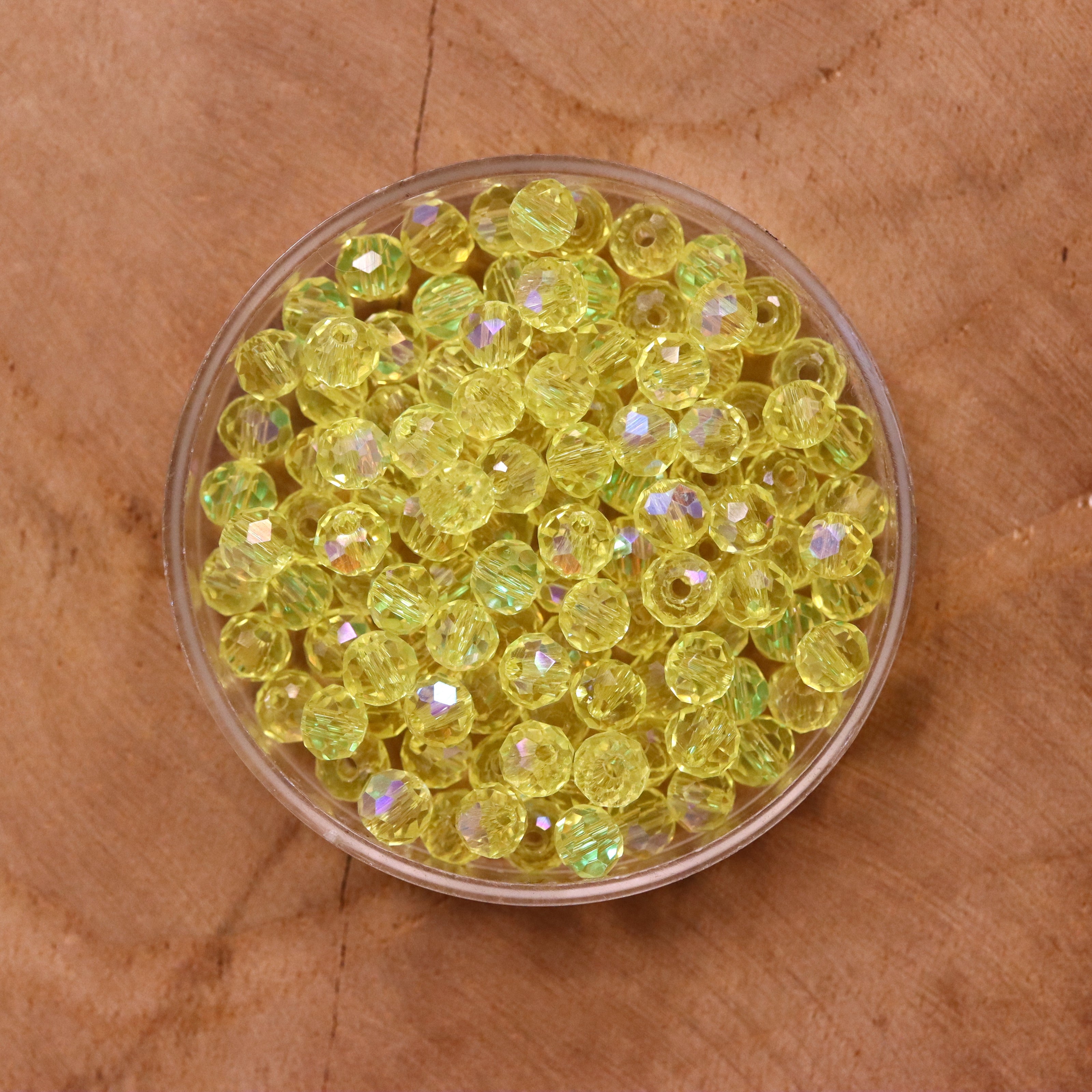 Rondel facetkralen 3x4 mm - Yellow
