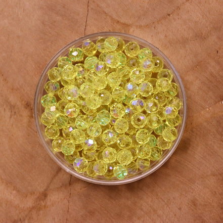 Rondel facetkralen 3x4 mm - Yellow
