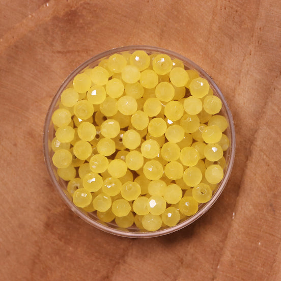 Rondel facetkralen 3x4 mm - Canary yellow