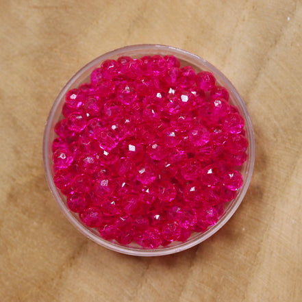 Rondel facetkralen 3x4 mm - Fuchsia